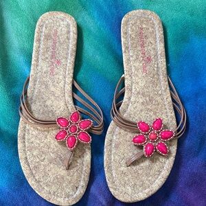 Montego Bay Club Pink Floral Sandals